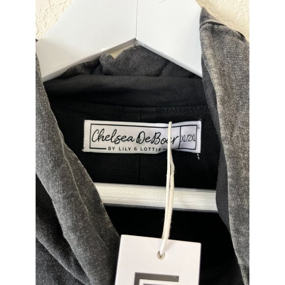 Chelsea DeBoer by Lily & Lottie Womens Washed Black Sweatshirt XL/2XL Cozy New - Picture 4 of 9